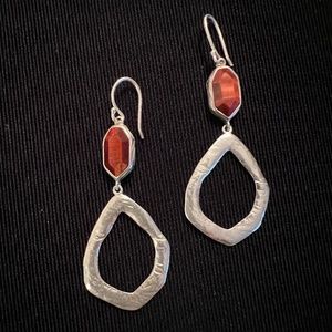 Silpada silver and red tiger eye earrings